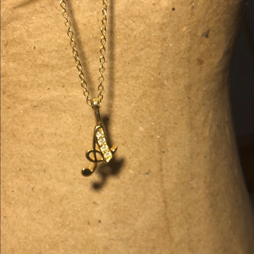 Gold “A” necklace